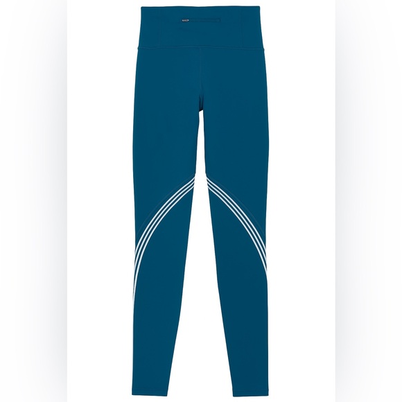 Lululemon Blue Stripe Detail Cropped Leggings Size 2 - Picture 1 of 8